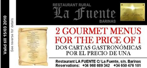 Restaurant Rural ”La Fuente” Barinas 2 Gourmet Menus for the price of ONE