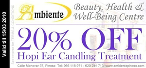 Ambiente Beauty , Health & Well-Being Centre, 20% Off hopi ear candling.