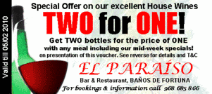 Please Click The Voucher to download the El Paraiso offer.